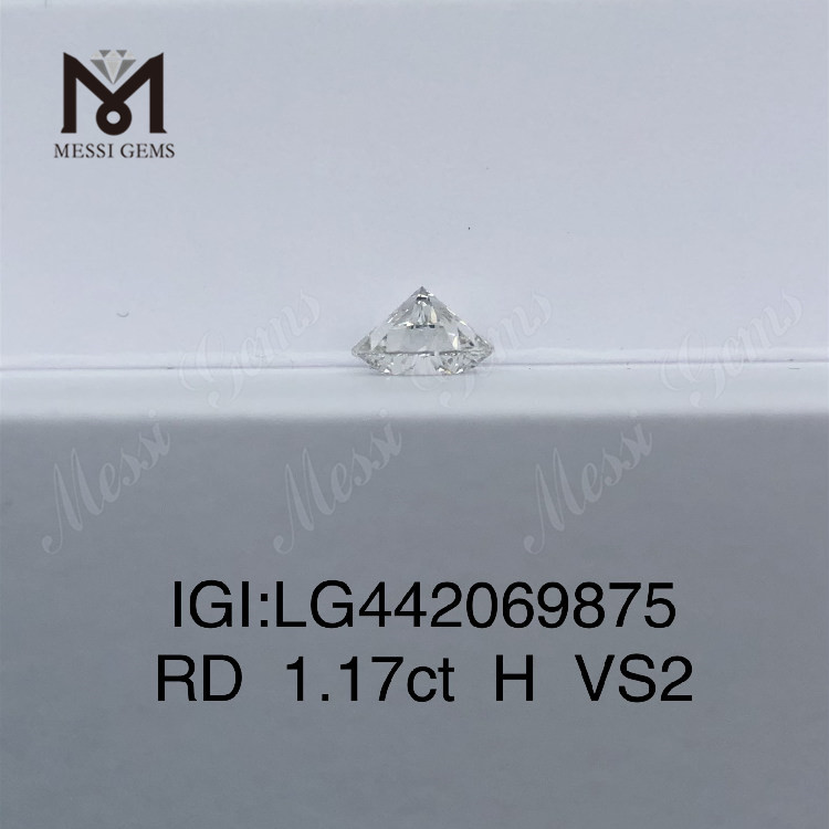 1,17 quilates H VS2 IDEAL ROUND BRILLIANT 1 quilate diamante cultivado em laboratório