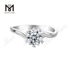 Messi Gems classic 1 quilate moissanite diamante 925 prata esterlina anéis femininos