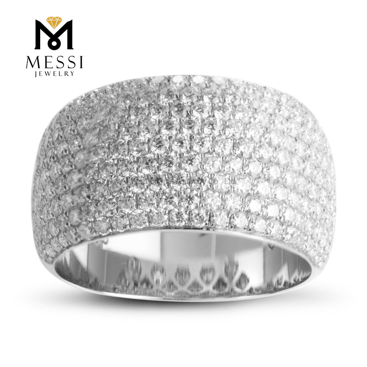 1.86ct 18k ouro branco moissanite fashon anéis de ouro para mulheres