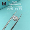 1,18 quilates F VS2 Redondo BRILHANTE IDEAL Corte CVD feito em laboratório custo de diamante