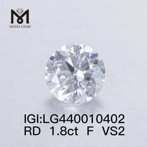 Diamantes redondos cultivados em laboratório on-line F VS2 3EX de 1,8 quilates