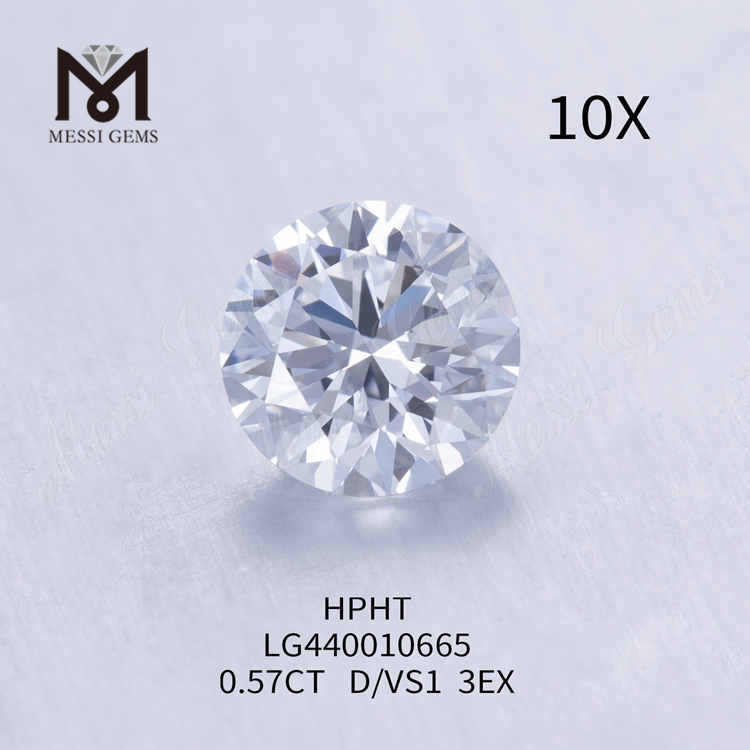 Diamante redondo de 0,57 CT cultivado em laboratório 3EX diamantes sintéticos soltos para venda