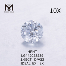 1,69 quilates D VS2 Redondo IDEAL EX EX diamantes artificiais soltos