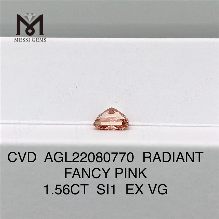 1,56 ct FANCY SI1 EX VG CVD RADIANT lapidação diamante sintético rosa AGL22080770 