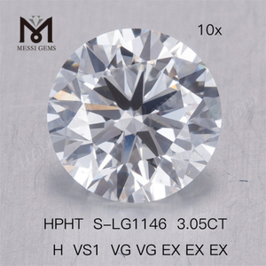 Preço de diamantes de laboratório redondos 3,05CT HPHT H VS1 2VG 3EX