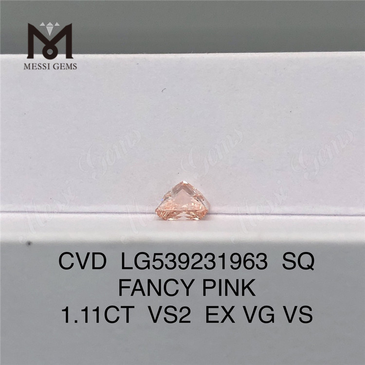 1.11CT LG539231963 SQ FANTÁSTICO ROSA VS2 EX VG VS laboratório diamante CVD