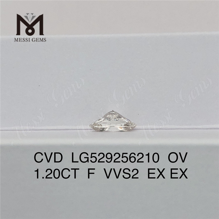 Diamante de laboratório avulso 1,20 ct F Vvs2 venda OVAL diamante artificial barato CVD