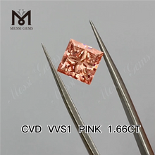 Diamante sintético rosa SQ de laboratório cvd de 1,66 quilates preço de atacado