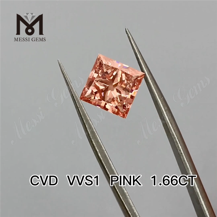 Diamante sintético rosa SQ de laboratório cvd de 1,66 quilates preço de atacado