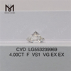 4.00CT F CVD diaond VS1 VG EX EX diamante cultivado em laboratório à venda