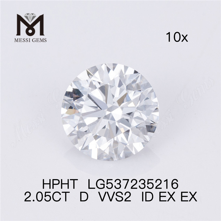 2.05CT D VVS melhor diamante de laboratório solto hpht 2 quilates diamante feito pelo homem à venda