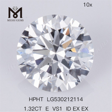 1.32CT E VS1 ID EX EX Diamante Lab Solto Redondo HPHT