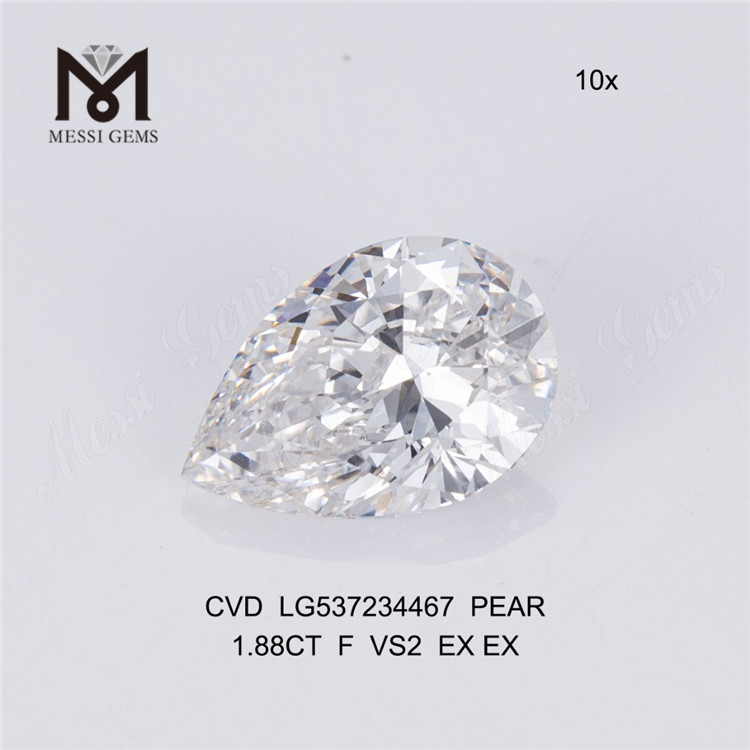 1,88 ct F VS2 2 quilates diamante artificial PEAR diamantes sintéticos chineses