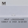 Forma redonda 0,8 quilates D/ VVS1 ID EX EX laboratório certificado HPHT diamante preço de atacado 