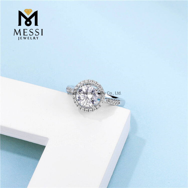 Design de moda banhado a ouro 925 anel de prata esterlina moissanite diamante anel feminino