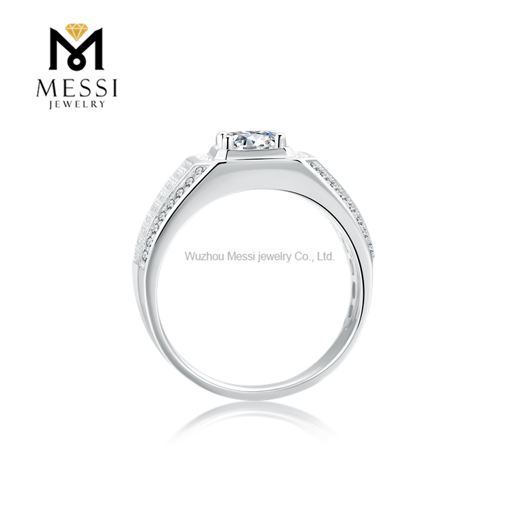 Novo anel de joias de prata 925 de qualidade Moissanite masculino