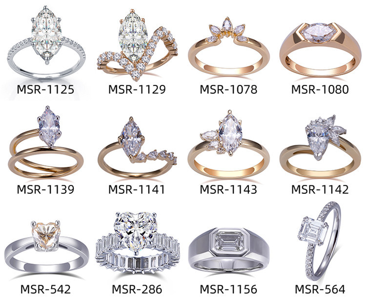 Anéis de noivado com corte esmeralda de diamante cultivado em laboratório 1ct E Color IGI