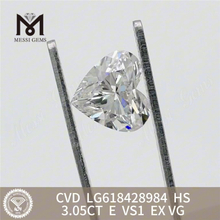 3.05CT E VS1 HS diamante cultivado em laboratório mais barato CVD丨Messigems LG618428984