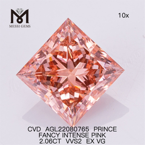 2.06 quilates de diamantes de laboratório rosa VVS2 EX VG PRINCE FANCY INTENSE PINK CVD AGL22080765
