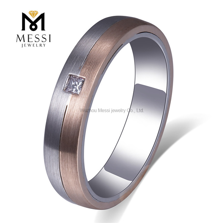 Diamante de laboratório em ouro 9K com corte princesa, estilo atemporal e sofisticação, anéis de ouro elegantes para homens