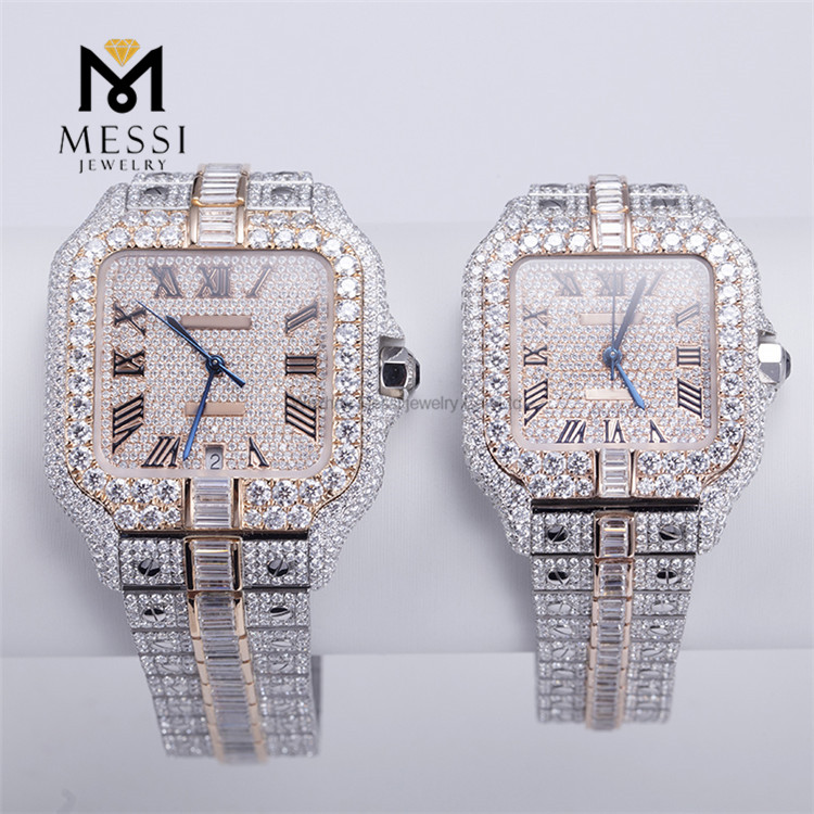 Preço direto da fábrica antigo congelado VVS Moissanite relógios masculinos