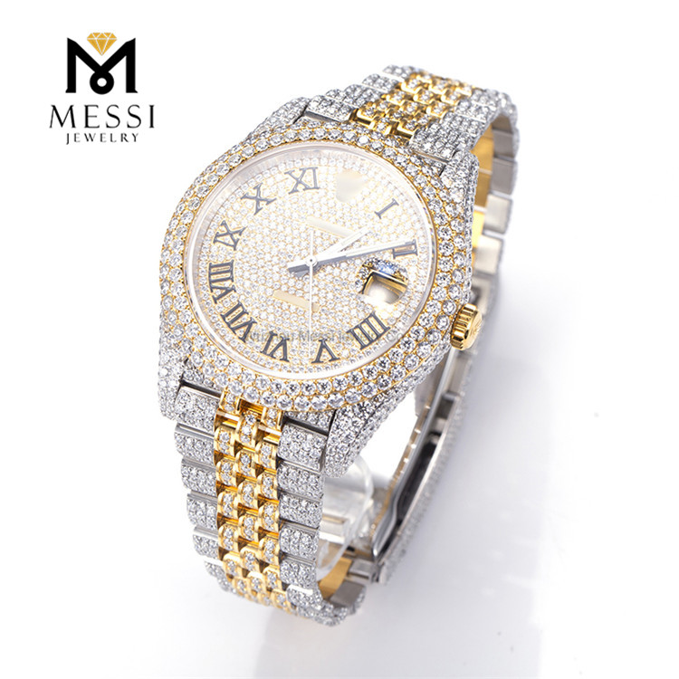 Relógio personalizado Iced Out VVS Moissanite certificado Moissanite Diamond Hip Hop Watch Pass Tester