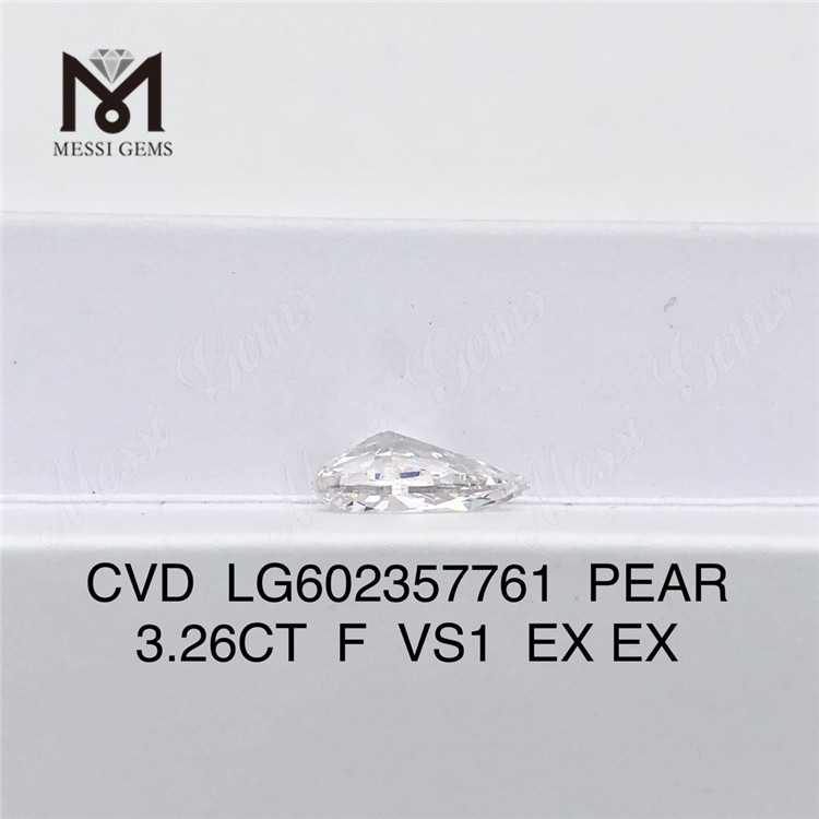3.26CT PEAR F VS1 certificação igi diamante Garantia de qualidade CVD丨Messigems LG602357761