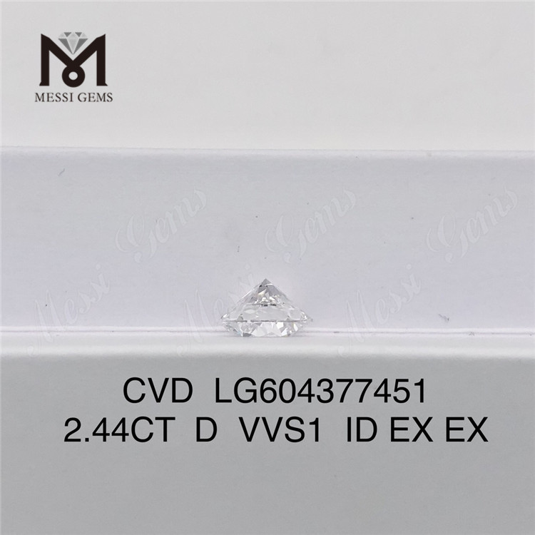 Diamantes certificados igi de 2,44 quilates D VVS1 Diamante solto acessível para designers de joias丨Messigems LG604377451