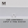 Diamantes classificados igi de 2,67 quilates D VVS2 CVD diamante de origem ética 丨 Messigems LG597359313