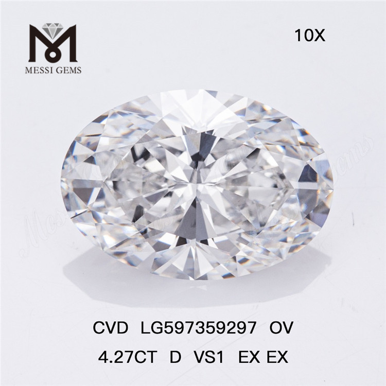 4.27CT D VS1 EX EX Diamantes OV CVD de alta qualidade para compradores por atacado em massa CVD LG597359297丨Messigems