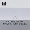 1.06CT CVD E VVS2 preço de diamante cultivado em laboratório de 1 quilate para B2B丨Messigems LG607342465 