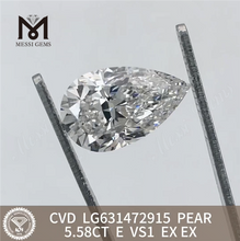 Diamantes sintéticos 5.58CT E PEAR VS1 IGI LG631472915丨Messigems