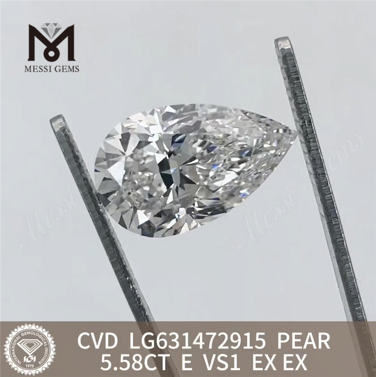 Diamantes sintéticos 5.58CT E PEAR VS1 IGI LG631472915丨Messigems