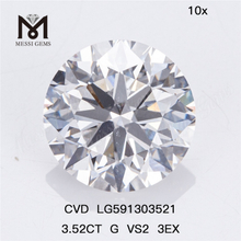 3.52CT G VS2 3EX CVD Bulk Diamantes Criados em Laboratório Qualidade Atende Quantidade LG591303521丨Messigems