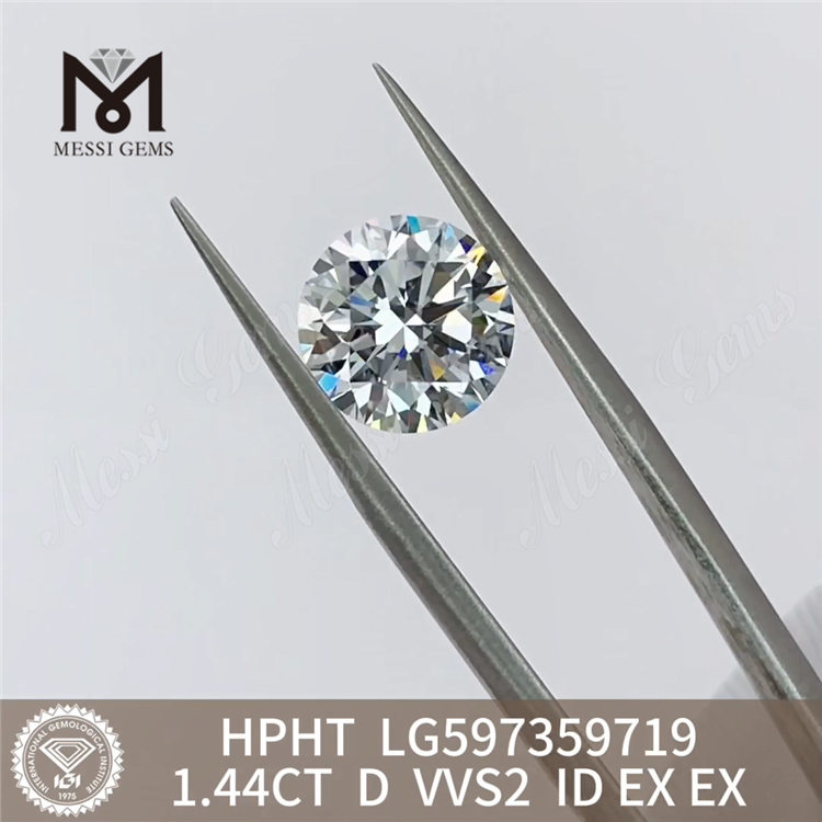 1.44CT D VVS2 ID EX EX Diamantes feitos em laboratório no atacado, sua vantagem competitiva HPHT LG597359719丨Messigems