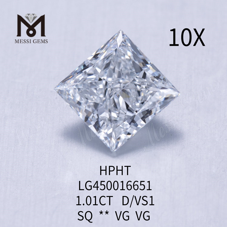 1,01 quilates D VS1 HPHT diamantes cultivados em laboratório PRINCESS CUT