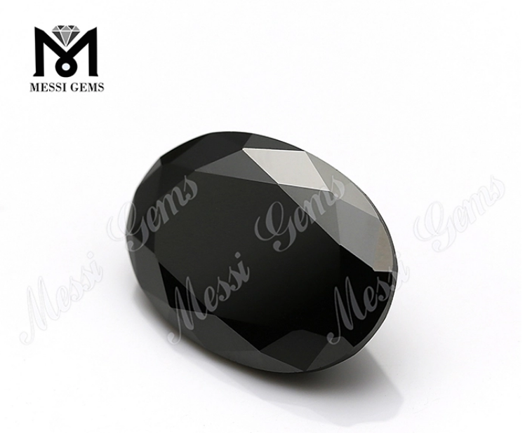 Forma oval moissanite preta 8x10mm pedras moissanite soltas preço de fábrica gemas em estoque