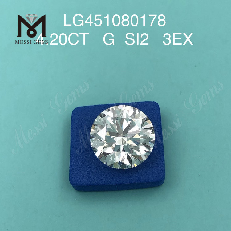 4,2 ct G SI2 RD 3EX Corte Grau diamantes cultivados em laboratório 4 quilates