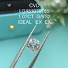 Diamantes redondos brilhantes feitos em laboratório CVD G VS2 IDEAL de 1,07 quilates