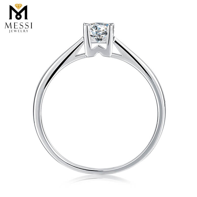 1 ct solitário feminino anel moissanite moda 925 anel de prata esterlina