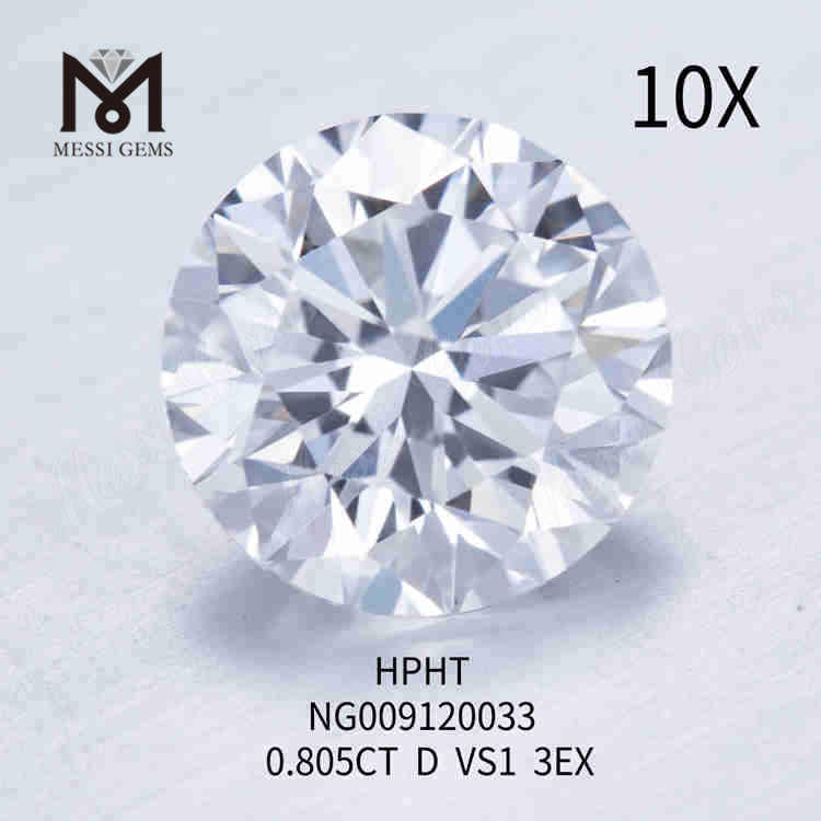 0,805 quilates D VS1 Diamante branco redondo feito de laboratório 3EX Diamantes sintéticos soltos
