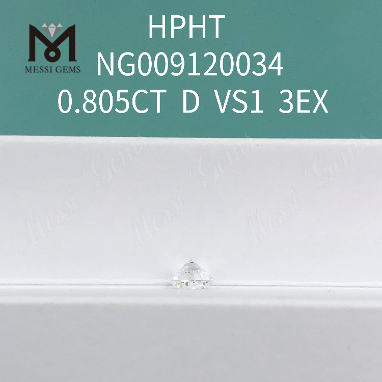 0,805 quilates D/VS1 diamante de laboratório solto redondo 3EX
