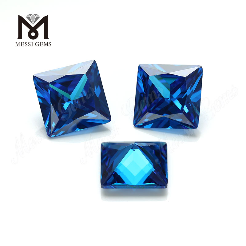 Forma quadrada de alta qualidade 12*12mm topázio azul cz zircônia cúbica preço de pedra