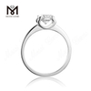 Fixação de pinos clássicos de prata esterlina 925 anéis de prata moissanite para mulher