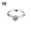 Messi Gems ashion anéis jóias mulheres 925 anel de prata esterlina 1 ct banhado a ouro branco