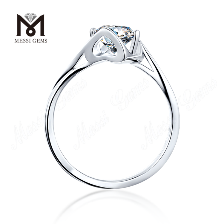 Messi Gems simples 1-3ct DEF moissanite anel em prata esterlina 925 mulher desgaste diário anel de prata