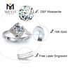 2021 Flor 18K ouro branco 1 quilates anel de casamento moissanite para mulheres