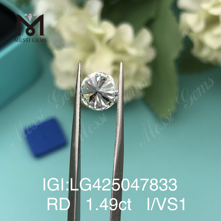 1,49 quilates I/VS1 3VG Redondo 1,5 quilates diamante criado em laboratório