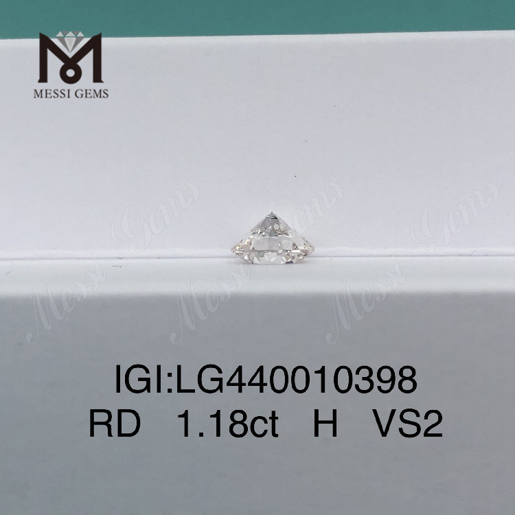 1,18 quilates H VS2 3EX diamante cultivado em laboratório Redondo 