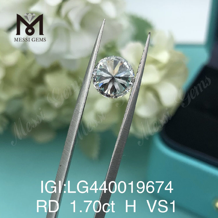 1,70 quilates H VS1 IDEAL Diamante redondo cultivado em laboratório custo por quilate